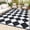 black and white 5*8ft, variant on Danolapsi Outdoor Rug,Waterproof Checkboard Carpet, Checkered Reversible Plastic Rug, Foldable Modern Geometric Plaid Rug, Indoor Outdoor Patio Mat for Picnic, Backyard, Deck