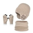 thumbnail image 7 of LIZENG Kids Fleece Lined Hat Scarf Glove Set Winter Thermal Beanie Knitted Neck Warmer Wool Mittens 3 Piece Snow Print Ski Warm Set, 7 of 7