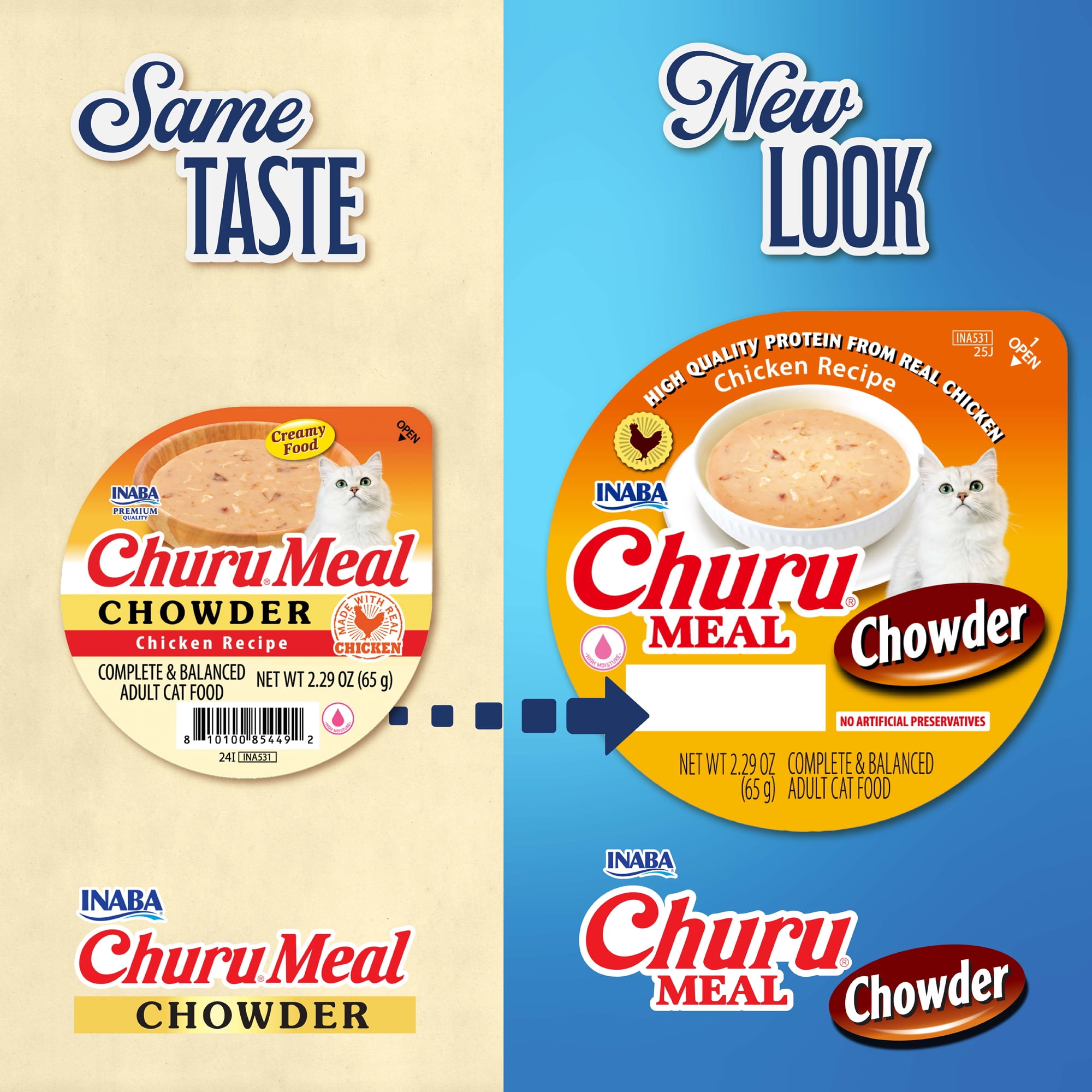 INABA Churu Meal Chowder Adult Wet Cat Food, 2.29 oz cup, Chicken Recipe