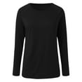 thumbnail image 5 of TYGHBN Women's Casual Long Sleeve T Shirt Crewneck with Side Split Fall Pullover Loose Tunic Tops Long Sleeve Womens Shirts Womens Shirts Long Sleeve Womens Athletic Tops Short Sleeve Workout Top, 5 of 5