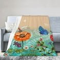 thumbnail image 4 of Dragonflies Butterflies Flowers Grass Fleece Throw Blanket Ultra Soft Cozy Summer Style Decorative Flannel Blanket for Home Bed Couch Chair Travel 60x50in, 4 of 6