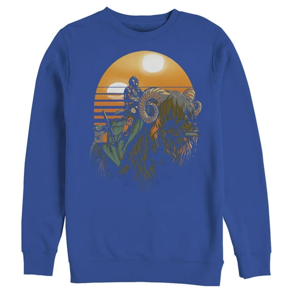 Men's Star Wars: The Mandalorian Bantha Riders Sweatshirt Royal Blue Large