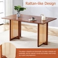 thumbnail image 6 of Gzxs Rectangular Dining Table - Wood Kitchen & Dining Room Furniture - Mid Century Modern Chinese Style – Walnut Kitchen Table for Home Office – 59"L x 35.4"W x 30"H, 6 of 9
