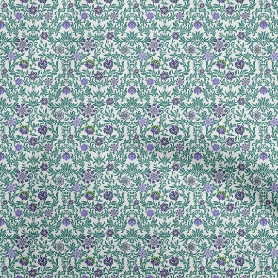 oneOone Cotton Poplin Twill White Fabric Asian Suzani Diy Clothing Quilting Fabric Print Fabric By Yard 56 Inch Wide