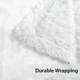 Unique Bargains Shaggy Faux Fur Throw Blanket, White, Standard Throw