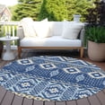 thumbnail image 6 of Addison Rugs Chantille Indoor/Outdoor Transitional Aztec Navy Machine Washable Round Rug, 8' x 8', 6 of 7