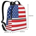 thumbnail image 4 of Lsque America Flags3 Pattern Backpack – School Travel Canvas Daypack with Ergonomic Padded Straps, Multiple Compartments & Leather Handle, 4 of 5