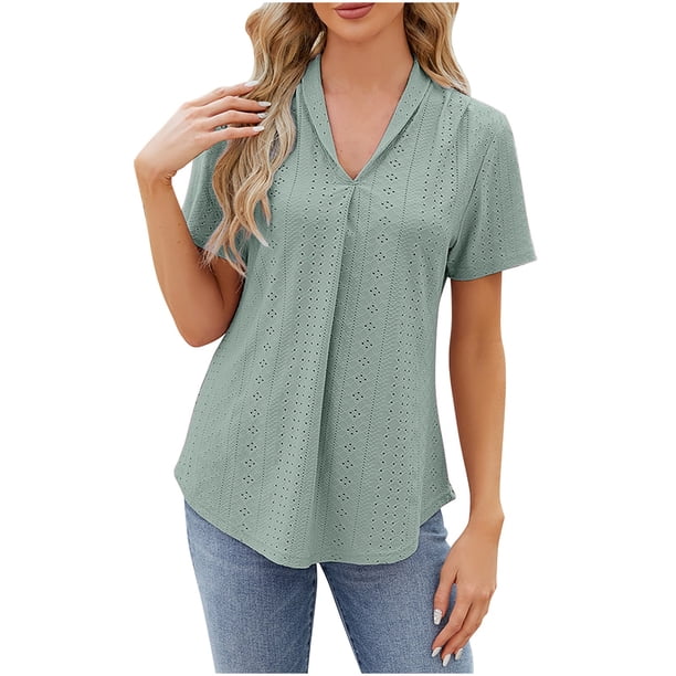 Fiudx Camisas de Mujer Blusa de Manga Corta con Estampado de Moda para Mujer, Camiseta Divertida con Cuello Redondo, Camiseta Sin Mangas