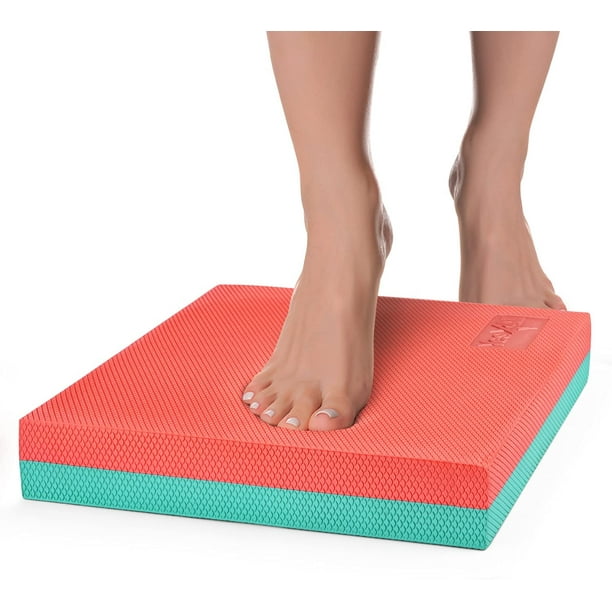 Yes4All Yoga Balance Board / Balance Foam Pad Large (Coral/ Teal