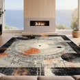 thumbnail image 2 of Design&I 5'x7' Washable Area Rug Snag-Free, Skid-Resistant Circle Retro Vinyl Record Music Distressed Groove Ring Border for Dining Room, Under Table, Home Office, 2 of 7