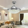 thumbnail image 6 of Datingday 42” Crystal Ceiling Fan Light Retractable Blades Remote Control 3 Speeds 3 Colors, 6 of 6