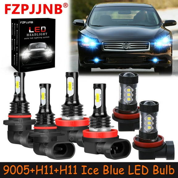 FZPJJNB 9005 H11 H11 for Nissan Maxima 2009-2014 Ice Blue Led Headlights Bulb High Low Beam Fog Light,HKL,C05