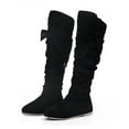 thumbnail image 3 of Aayomet Boots For Women，Women's Closed Round Toe Knot Slouch Flat Heel Mid-Calf Boot, 3 of 5