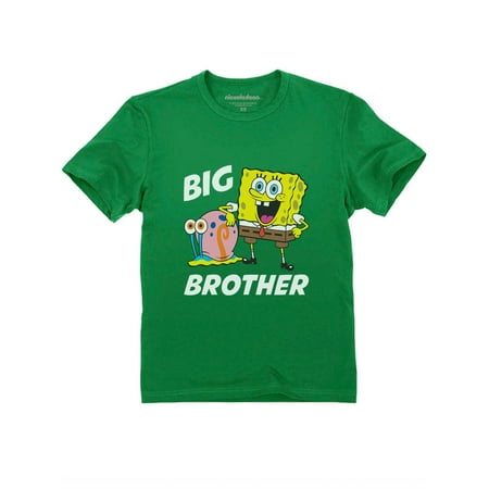 

Tstars Boys Big Brother Shirt SpongeBob and Gary Big Brother Funny Humor Pregnancy Announcement Big Bro Gifts for Brother Toddler Kids Graphic T Shirt
