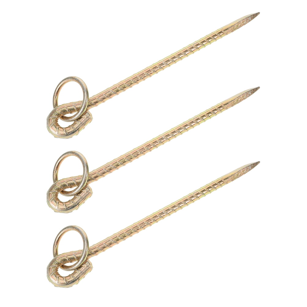 PTOOTP 3Pcs Dog Leash Ground Anchors Spiral Iron Stakes for Outdoor Yard Tethering Farm Use