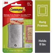 Command 8 lb Capacity Sticky-Nail, Indoor Use, 1 hanger, 2 strips, 2 frame stabilizer strips 17048-ES