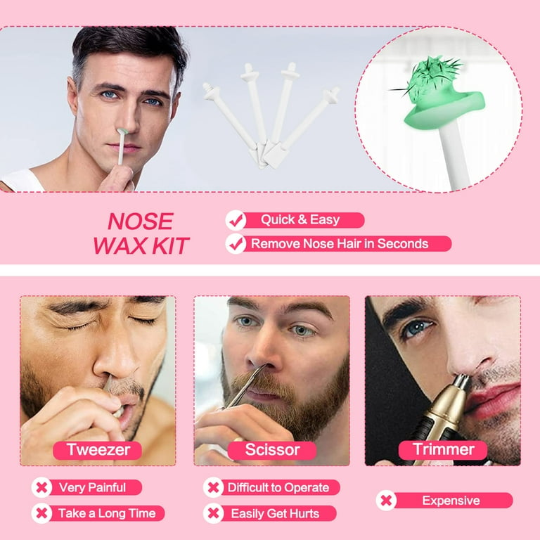 Nose Wax Kit Men 100g Wax, 30 Applicators (15 Times)|Nose Hair Removal  Lasting Kit from CoFashion|Nose Hair Wax Kit for Men|Painless Quick & Easy  Hair