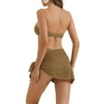 thumbnail image 3 of INSPIRAR CHIC Conjunto de Bikini de Mujer O Ring de 3 Piezas con Parte Inferior Triangular y Cubierta de Parte Inferior Trajes de Baño Talla X-Small Café, 3 of 5