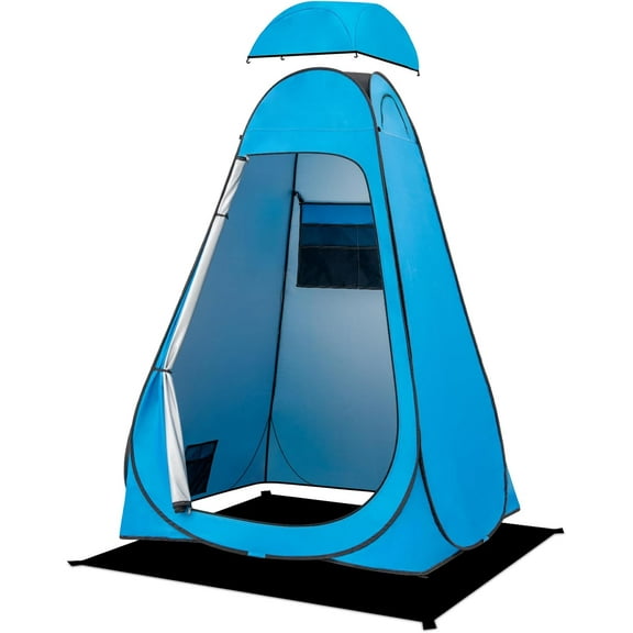 Pop Up Shower Tent, Portable Privacy Camping Changing Tent, Camp Toilet Bathroom Pod with Rain Shelter & Windows, UPF 50 & Waterproof, 47.2" x 47.2" x 74.8"