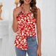 thumbnail image 4 of TaTaai Lapel Printed Top Wrinkle-Resistant Soft Women's Fashion Button Front Sleeveless Short Sleeve Loose Summer Casual Office Blouse Gift, 4 of 6