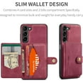 thumbnail image 2 of Case for Samsung Galaxy A14 4G/5G, Detachable Magnetic Wallet Card Cash Slot Case Cover Support Wireless Charging Functional Kickstand Compatible with Samsung Galaxy A14 4G/5G 2023 (Red), 2 of 15