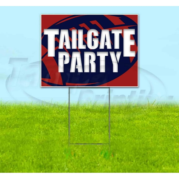 Tailgate Party Texans (18" x 24") Yard Sign, Includes Metal Step Stake