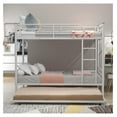 over Metal Bunk Bed with Trundle, Made of Heavy Duty Steel, for Kids