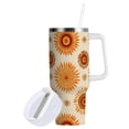 thumbnail image 2 of 30 oz Tumbler With Handle Stainless Steel Insulated Tumbler With Lid for Car Cup Holder Repeating Sun Pattern, 2 of 9