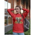 thumbnail image 2 of Elephant With Sunflowers Sweatshirt Women -GoatDeals Designs, Female 3X-Large, 2 of 4