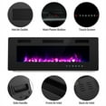 thumbnail image 4 of Cloud Mountain 36" Stainless Steel Wall Mounted Electric Fireplace in Black, 4 of 5