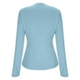 thumbnail image 6 of TKLPEHG Long Sleeve Shirts for Women Fitted Lightweight Slim Stretch Basic Tops Crew Neck Solid Color Spring Lightweight Soft Ladies Tops Shirt (Z01_Light Blue,L), 6 of 9