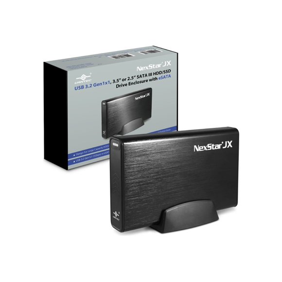 Vantec Thermal Technologies NST-358SU3-BK 3.5 or 2.5 in. NexStar JX USB 3.2 SATA3 Enclosure with eSATA