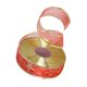 thumbnail image 3 of Cinta navideña Cinta navideña de 5 cm de ancho Cinta decorativa Cintas con borde de alambre para tarjetas de felicitación Ramo Guirnalda Estilo rojo B, 3 of 8