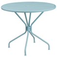 thumbnail image 2 of Flash Furniture Commercial Grade 35.25" Round Sky Blue Indoor-Outdoor Steel Patio Table Set with 4 Round Back Chairs, 2 of 2