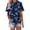 Navy 1, variant on MEICHEN Women's Fashionable Printed T Shirt Casual Round Neck Short Sleeved Blouse Summer Women's Top
