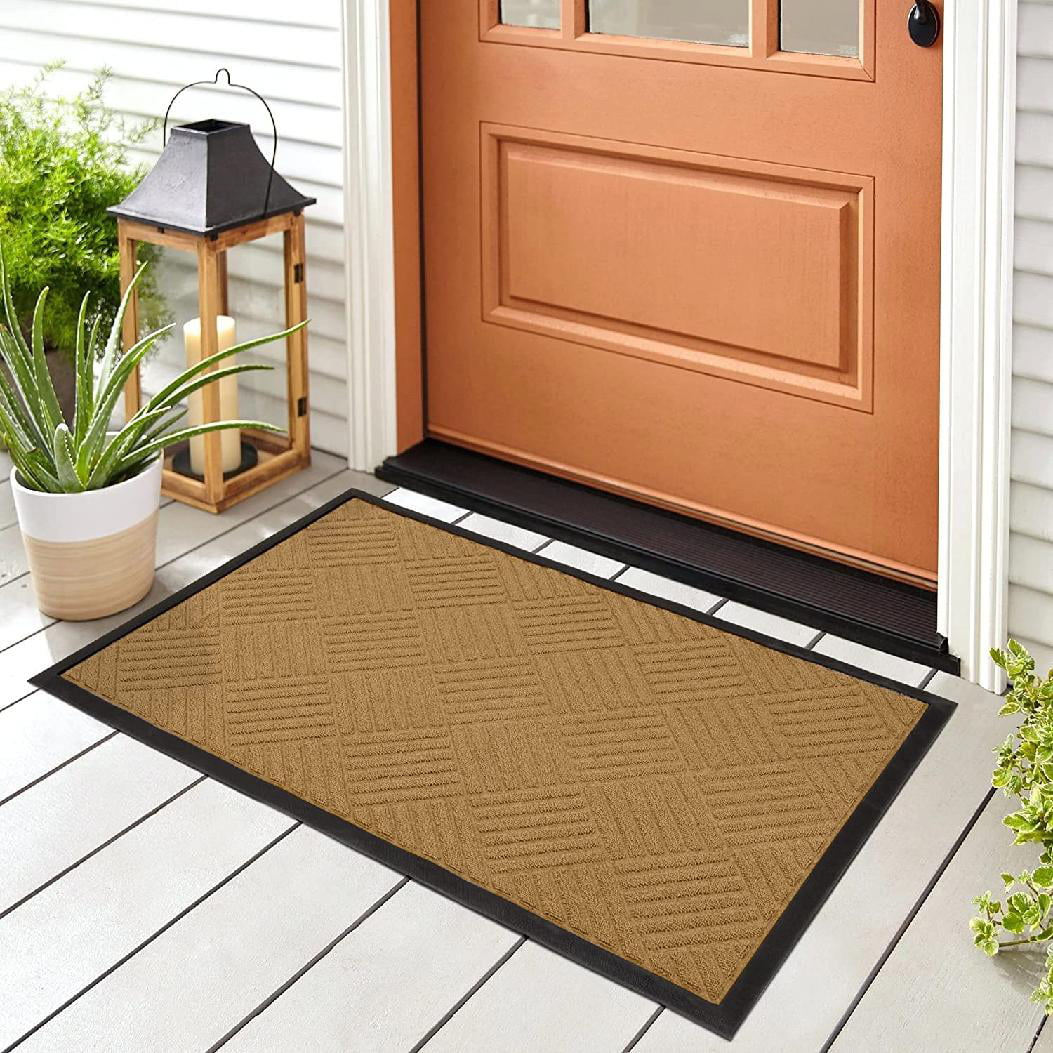 Vennocci DM41 Entryway Rug Outdoor Doormat Rubber Front Entrance Door  Welcome Mat Gray 47 x 32