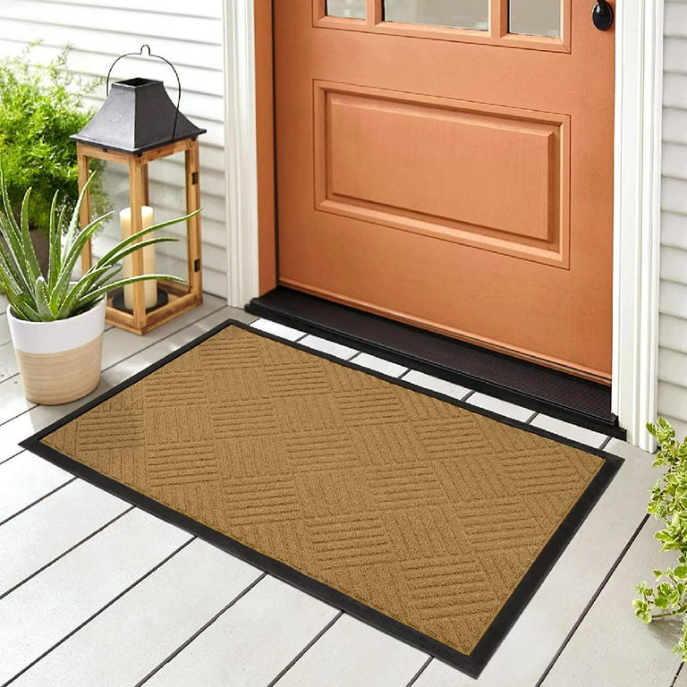Sanmadrola Front Door Mat Indoor and Outdoor Welcome Mat Rubber Backing Entrance Mat Easy Clean Patio Mat Heavy Duty Entryway Doormat for Front Back