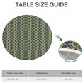 thumbnail image 6 of Bohemian Print Round Tablecloth with Elastic Edging, Fitted for 52-56 Inch Tables, Vibrant Table Cover for Home Kitchen, 6 of 7