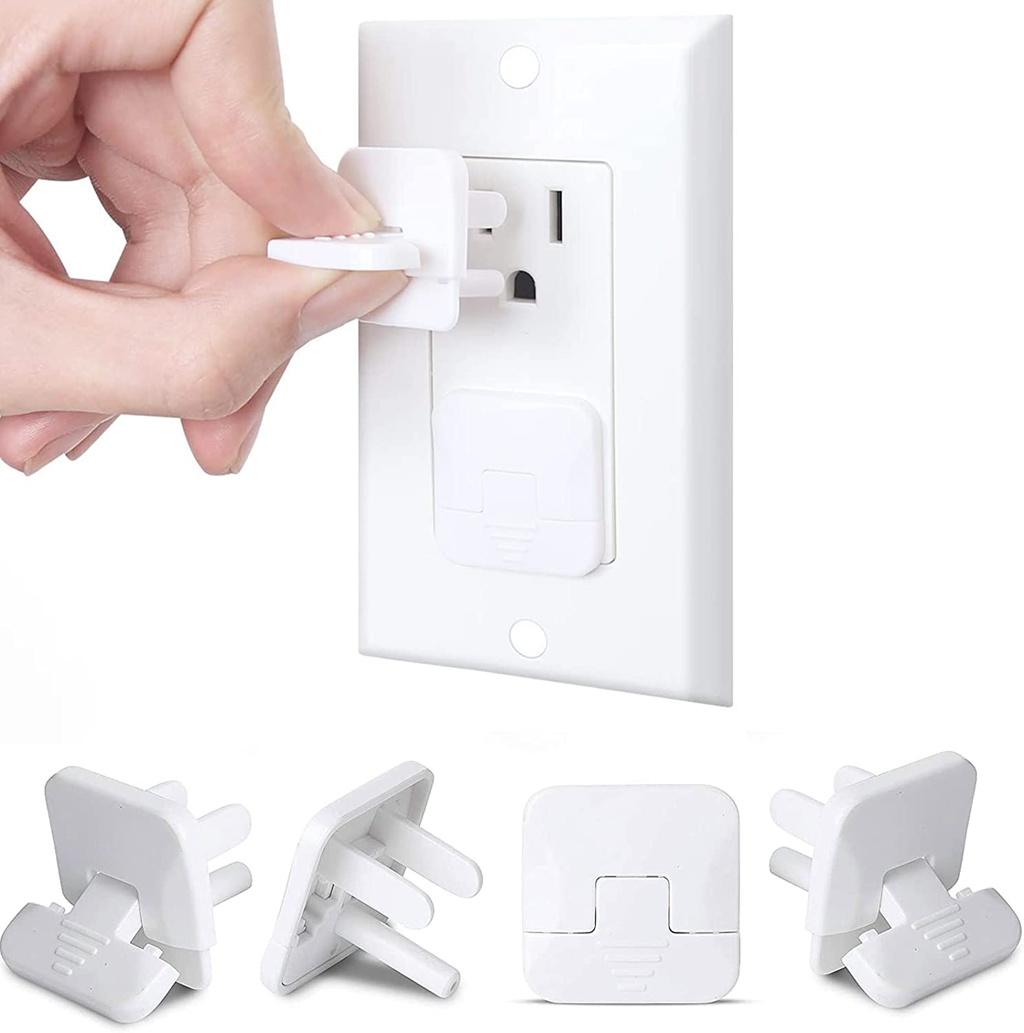 Baby Proofing Outlet Protector Plugs 50 Pack Hidden Pull Handle