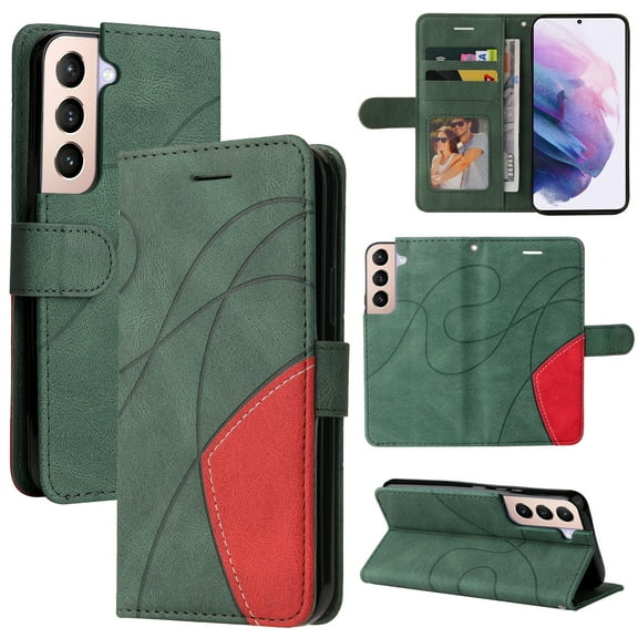 Wallet Case for Samsung Galaxy S23 with Card Slots Cash Holder Magnetic Clasp Flip Folio Cover, Premium Luxury PU Leather Kickstand Soft Silicone Shockproof Protective Case,Green