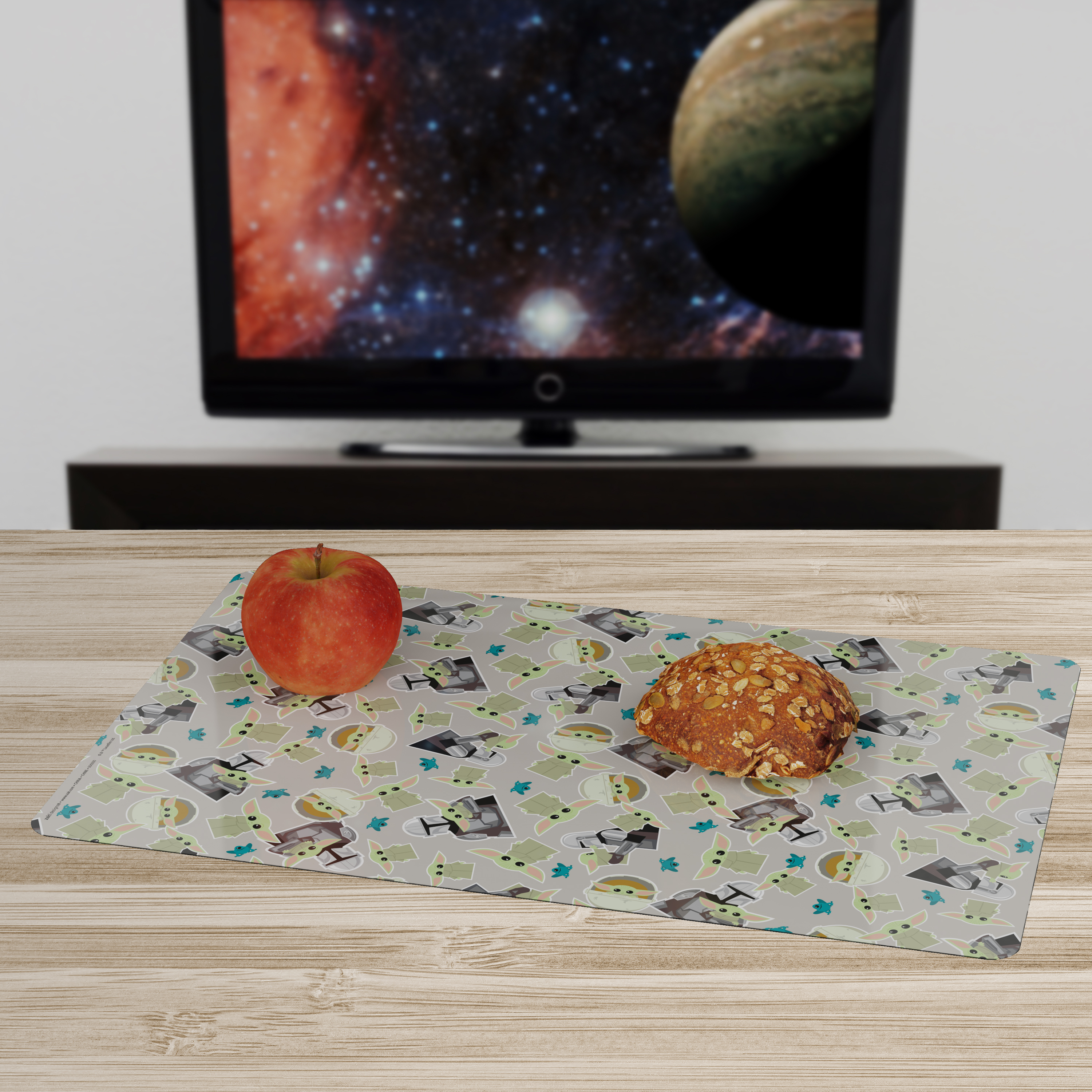 Zak Designs Star Wars Mandalorian Reusable BPA Free Plastic Kids Placemat, the child