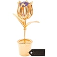 thumbnail image 6 of 24K Gold Plated Tulip with Orange Crystal, 6 of 6