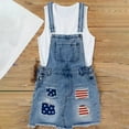 thumbnail image 4 of FAVIPT Denim Jumpsuit for Womens Shortalls Casual Adjustable Straps High Waist Bib Jeans Overalls Shorts Rompers for Women 4th of July 2025 Light Blue,XXXL, 4 of 7