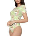thumbnail image 2 of The Xecao Rabbit With Tie Women's Crew Neck Body Suit, a short-sleeved bodysuit and basic swimsuit, both comfort and style for dating and daily life, 2 of 9