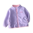 thumbnail image 7 of RYRJJ Toddler Kid Girls Boys Fleece Jackets Lightweight Zip Up Sherpa Fall Winter Coats Long Sleeve Stand Collar Jacket, 7 of 7