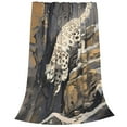 thumbnail image 2 of Balery Graceful Snow Leopard Manta de Felpa Suave y Acogedora – Cobija de Franela Aterciopelada para Cama, Lavable y Cálida para Sofá, Mascotas, Transpirable-50"x40", 2 of 7