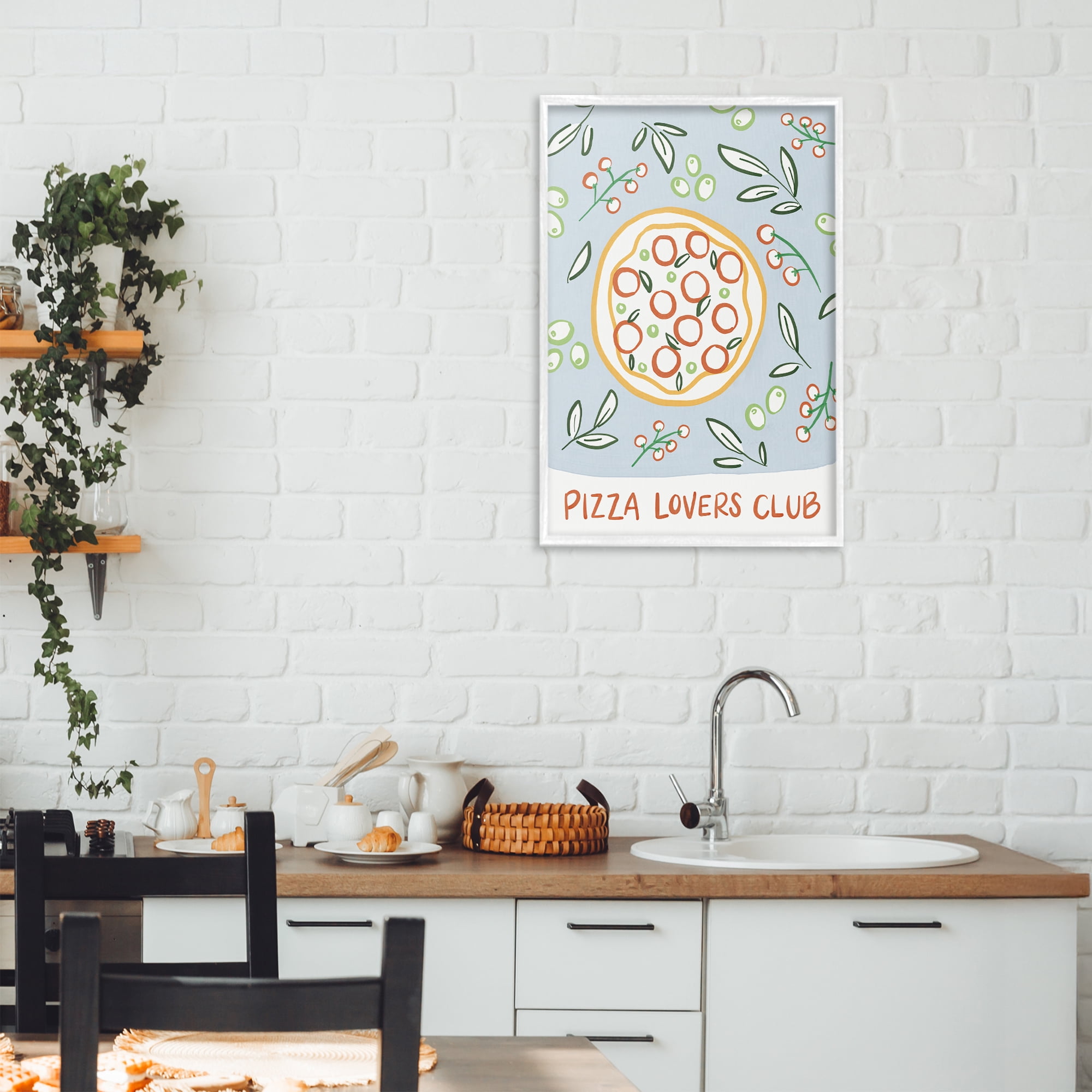 Stupell Industries Pizza Lovers Club White Framed Giclee Art, design by Amanda Houston