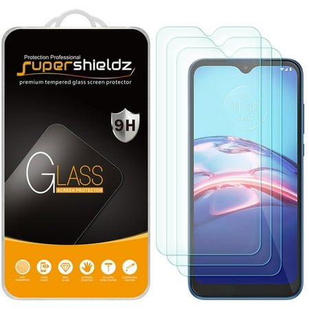 [3-Pack] Supershieldz for Motorola Moto E (2020) Tempered Glass Screen Protector, Anti-Scratch, Anti-Fingerprint, Bubble Free