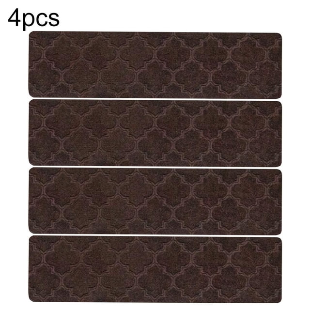 4PCS Non-Slip TPR Stair Mats: Easy, Washable & Customizable for Safety!