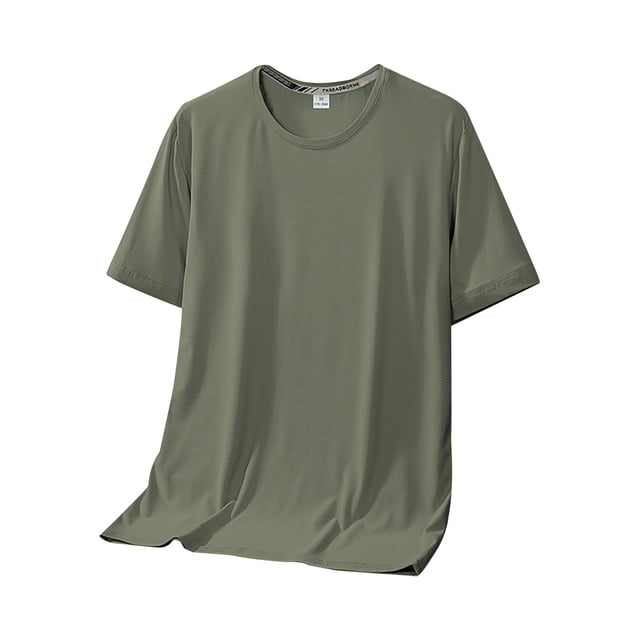 Camiseta deportiva de manga corta de secado rápido para hombre - Prenda de gimnasio que absorbe la humedad, transpirable y elástica en 4 direcciones, L-XXXXXXL, senderismo/ciclismo